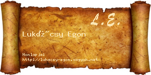 Lukácsy Egon névjegykártya
